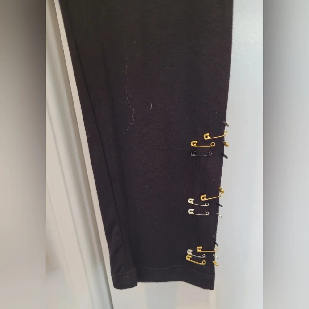 Bergdorf Goodman Loungewear Set Black W/ Safety Pin Detail Size S Grunge…